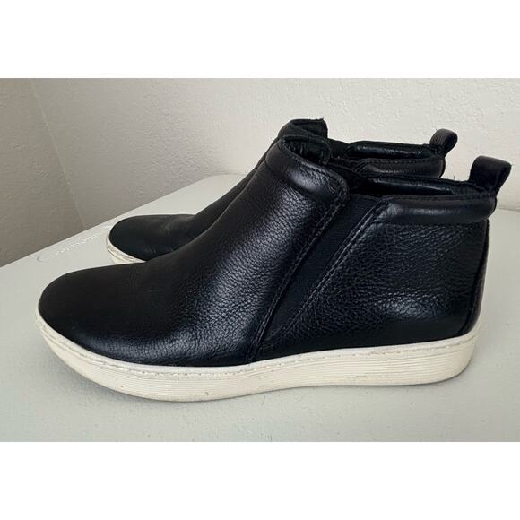 Sofft Black Leather Ankle Boot Somer Chelsea Sneakers Size 11 - Picture 4 of 10